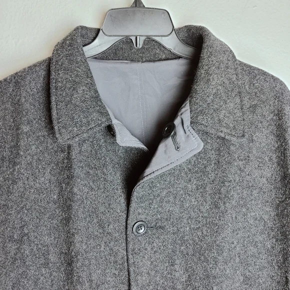Kenneth Cole Reaction Men's Reversible 20 oz Wool Top Overcoat Car Coat, Sz L